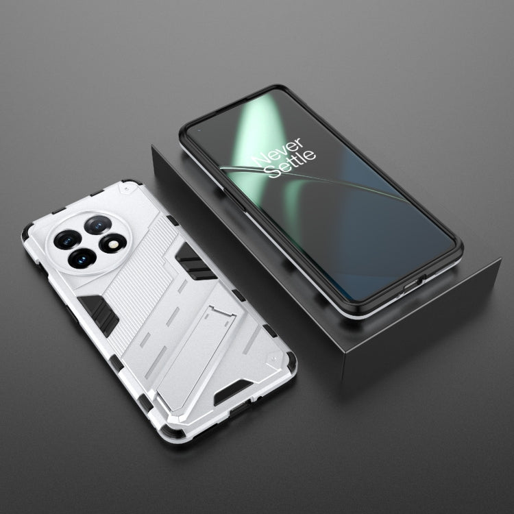 For OnePlus 11 5G Punk Armor 2 in 1 PC + TPU Shockproof Phone Case with Invisible Holder(White) - OnePlus Cases by PMC TechLife | Online Shopping South Africa | PMC TechLife