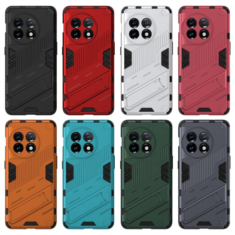 For OnePlus 11 5G Punk Armor 2 in 1 PC + TPU Shockproof Phone Case with Invisible Holder(White) - OnePlus Cases by PMC TechLife | Online Shopping South Africa | PMC TechLife