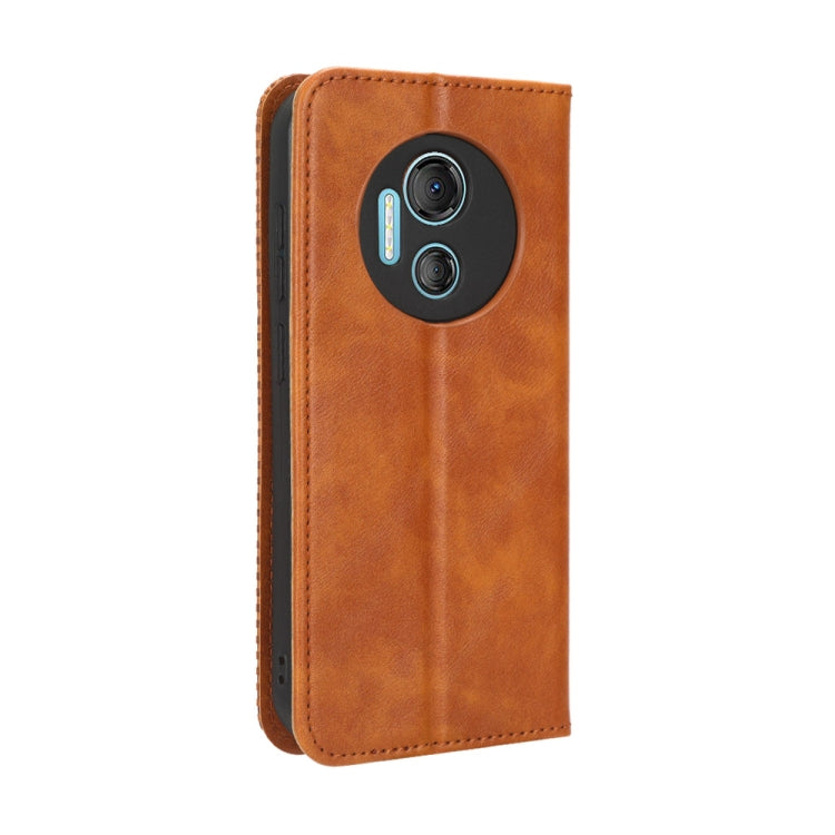 For Doogee X97 / X97 Pro Magnetic Buckle Retro Texture Leather Phone Case(Brown) - Doogee Cases by PMC TechLife | Online Shopping South Africa | PMC TechLife | Buy Now Pay Later Mobicred