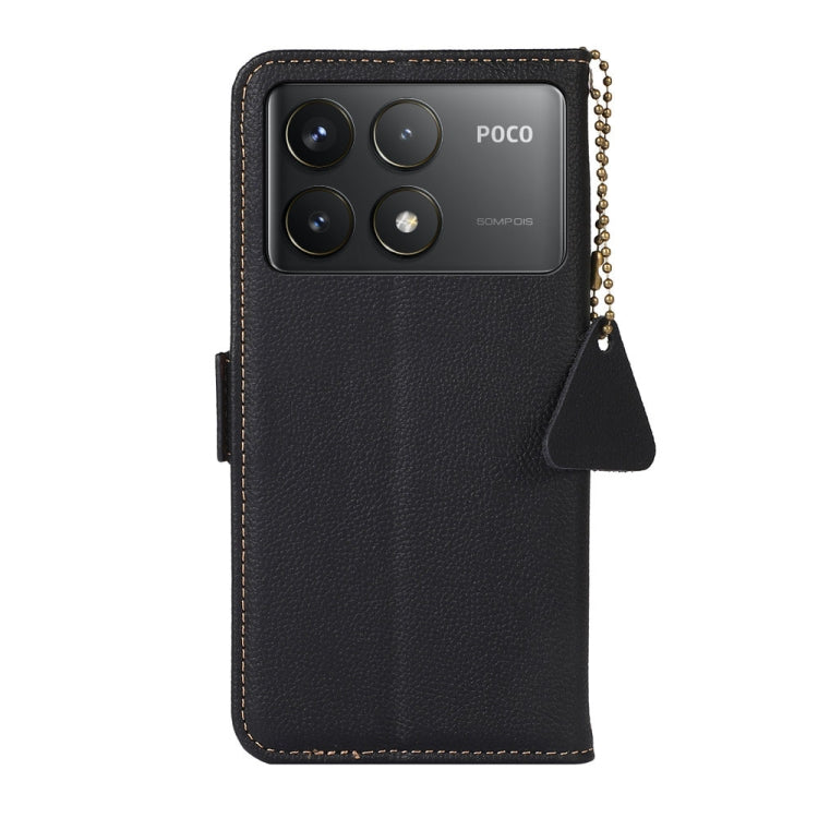 For Xiaomi Redmi K70 Side-Magnetic TJ Genuine Leather RFID Phone Case(Black) - K70 Cases by PMC Jewellery | Online Shopping South Africa | PMC Jewellery | Buy Now Pay Later Mobicred