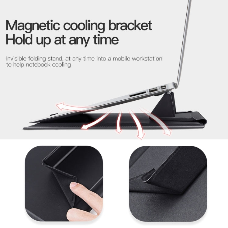 13-14 inch Universal Laptop Magnetic Holder Stitching Inner Bag(Black) - 13.3 inch by PMC Jewellery | Online Shopping South Africa | PMC Jewellery | Buy Now Pay Later Mobicred