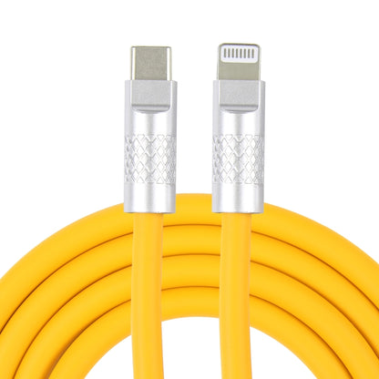 Mech Series 120W USB-C / Type-C to 8 Pin Metal Plug Silicone Fast Charging Data Cable, Length: 1.2m(Yellow) - 2 in 1 Cable by PMC Jewellery | Online Shopping South Africa | PMC Jewellery | Buy Now Pay Later Mobicred