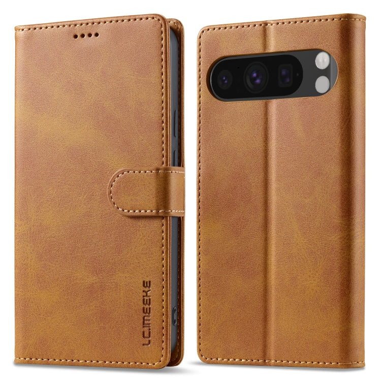 For Google Pixel 9 Pro XL LC.IMEEKE Calf Texture Flip Leather Phone Case(Yellow) - Google Cases by LC.IMEEKE | Online Shopping South Africa | PMC Jewellery | Buy Now Pay Later Mobicred