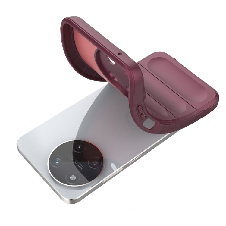 For Realme 11 4G Global Magic Shield TPU + Flannel Phone Case(Wine Red) - Realme Cases by PMC TechLife | Online Shopping South Africa | PMC TechLife | Buy Now Pay Later Mobicred