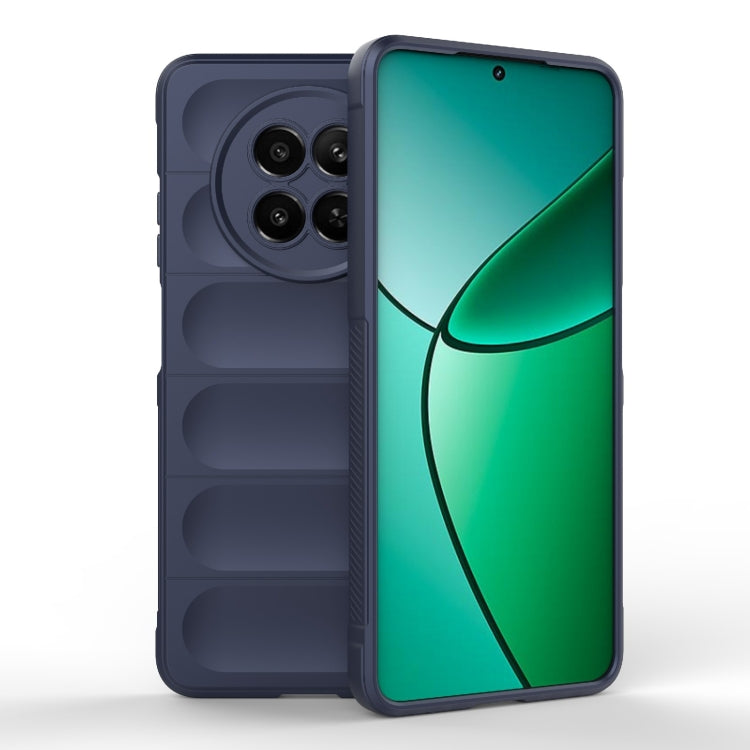 For Realme 12 5G Global Magic Shield TPU + Flannel Phone Case(Dark Blue) - Realme Cases by PMC TechLife | Online Shopping South Africa | PMC TechLife | Buy Now Pay Later Mobicred