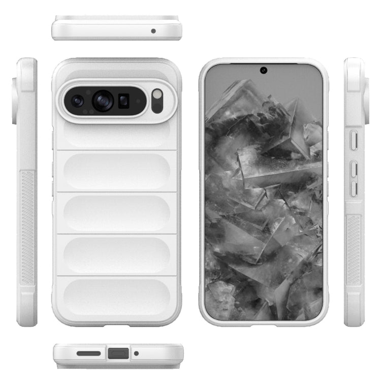 For Google Pixel 9 Pro XL 5G Magic Shield TPU + Flannel Phone Case(White) - Google Cases by PMC Jewellery | Online Shopping South Africa | PMC Jewellery | Buy Now Pay Later Mobicred