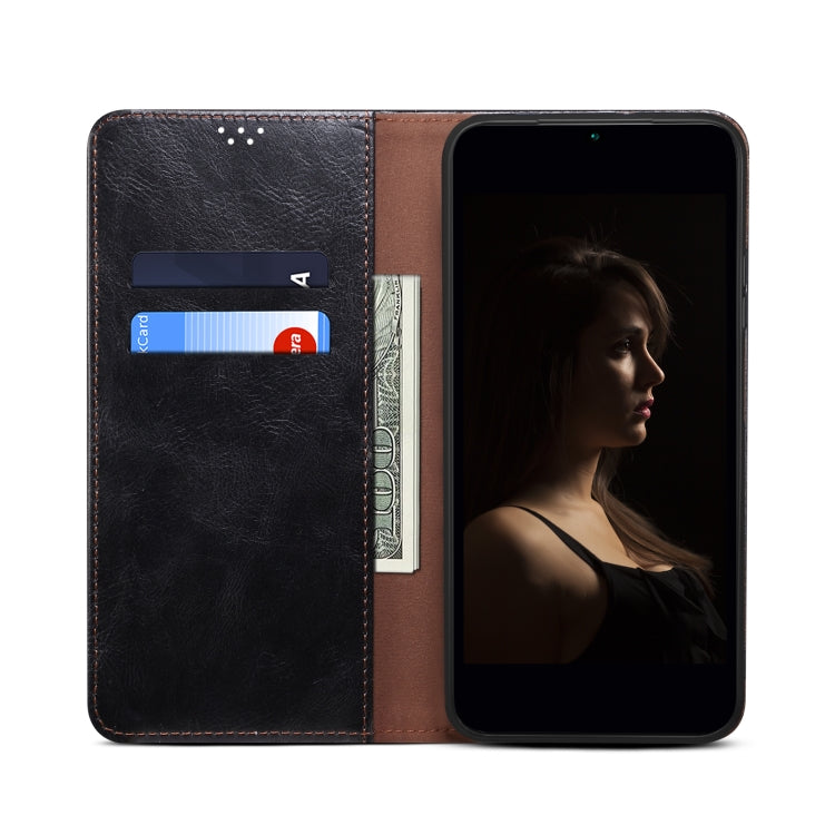 For OPPO A98 5G Oil Wax Crazy Horse Texture Leather Phone Case(Black) - OPPO Cases by PMC TechLife | Online Shopping South Africa | PMC TechLife