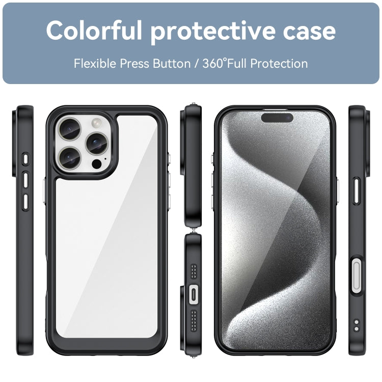 For iPhone 16 Pro Max Colorful Series Acrylic + TPU Phone Case(Black) - iPhone 16 Pro Max Cases by PMC Jewellery | Online Shopping South Africa | PMC Jewellery | Buy Now Pay Later Mobicred