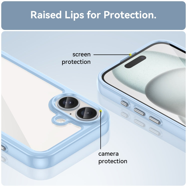 For iPhone 16 Plus Colorful Series Acrylic + TPU Phone Case(Blue) - iPhone 16 Plus Cases by PMC TechLife | Online Shopping South Africa | PMC TechLife | Buy Now Pay Later Mobicred