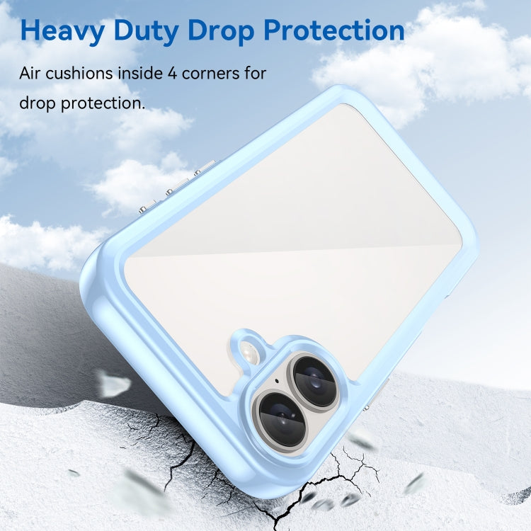 For iPhone 16 Colorful Series Acrylic + TPU Phone Case(Blue) - iPhone 16 Cases by PMC TechLife | Online Shopping South Africa | PMC TechLife | Buy Now Pay Later Mobicred
