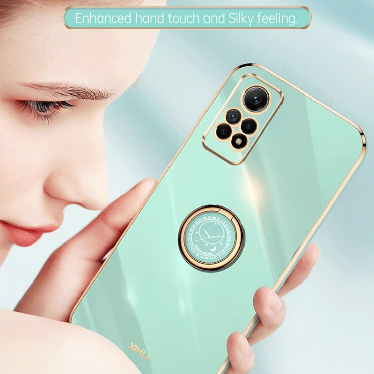 For Xiaomi Redmi Note 12 Pro 4G XINLI Straight Edge 6D Electroplate TPU Phone Case with Ring Holder(Celestial Blue) - Xiaomi Cases by XINLI | Online Shopping South Africa | PMC TechLife | Buy Now Pay Later Mobicred