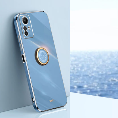 For Xiaomi Redmi Note 12S 4G XINLI Straight Edge 6D Electroplate TPU Phone Case with Ring Holder(Celestial Blue) - Xiaomi Cases by XINLI | Online Shopping South Africa | PMC Jewellery | Buy Now Pay Later Mobicred