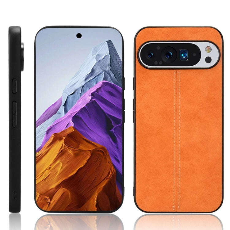 For Google Pixel 9 Sewing Cow Pattern Skin PC + PU + TPU Phone Case(Orange) - Google Cases by PMC Jewellery | Online Shopping South Africa | PMC Jewellery | Buy Now Pay Later Mobicred