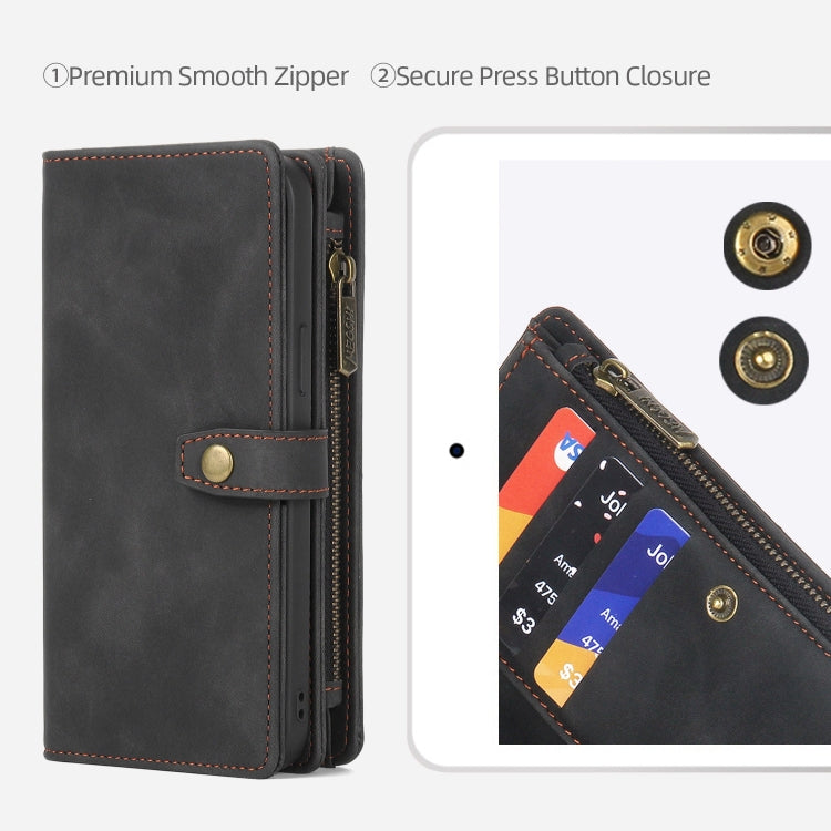 For Samsung Galaxy A14 5G Zipper Wallet Detachable MagSafe Leather Phone Case(Black) - Galaxy Phone Cases by PMC TechLife | Online Shopping South Africa | PMC TechLife