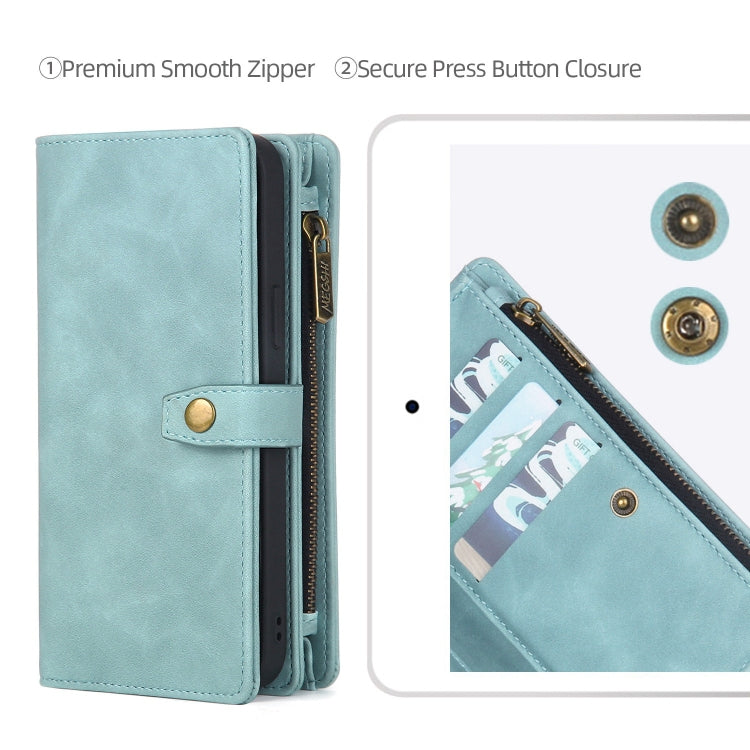 For Samsung Galaxy A33 5G Zipper Wallet Detachable MagSafe Leather Phone Case(Blue) - Galaxy Phone Cases by PMC TechLife | Online Shopping South Africa | PMC TechLife