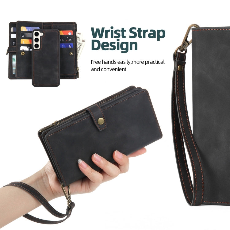For Samsung Galaxy A71 5G Zipper Wallet Magnetic Detachable Leather Phone Case(Black) - Galaxy Phone Cases by PMC TechLife | Online Shopping South Africa | PMC TechLife | Buy Now Pay Later Mobicred