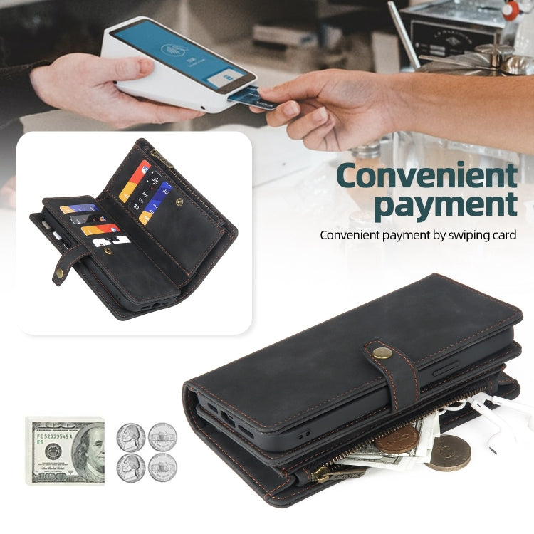 For Samsung Galaxy A71 5G Zipper Wallet Magnetic Detachable Leather Phone Case(Black) - Galaxy Phone Cases by PMC TechLife | Online Shopping South Africa | PMC TechLife | Buy Now Pay Later Mobicred