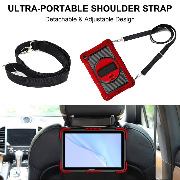 For Huawei MatePad SE 10.4 360 Degree Rotation PC Contrast Silicone Tablet Case(Red + Black) - Huawei by PMC TechLife | Online Shopping South Africa | PMC TechLife | Buy Now Pay Later Mobicred