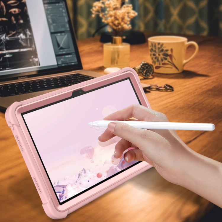 For TCL Tab 10 5G Shockproof Silicone Hybrid PC Tablet Case with Holder(Rose Gold) - Others by PMC TechLife | Online Shopping South Africa | PMC TechLife | Buy Now Pay Later Mobicred