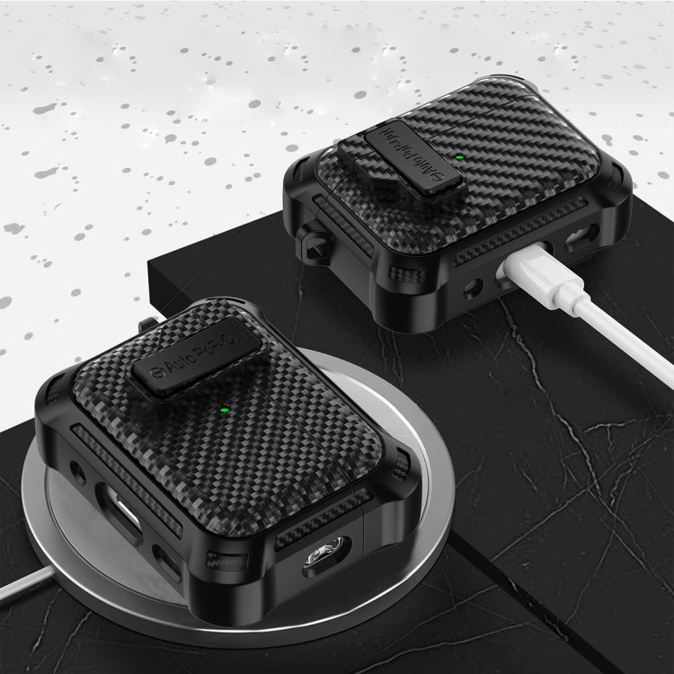 For AirPods 3 Alpha Carbon Fiber Wireless Bluetooth Earphone Protective Case(Red) - For AirPods 3 by PMC Jewellery | Online Shopping South Africa | PMC Jewellery | Buy Now Pay Later Mobicred