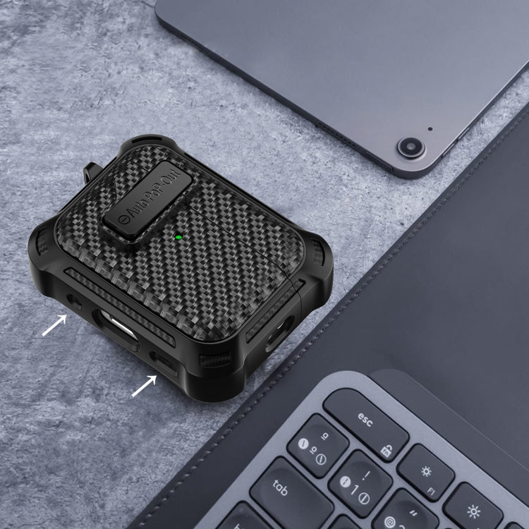 For AirPods 3 Alpha Carbon Fiber Wireless Bluetooth Earphone Protective Case(Red) - For AirPods 3 by PMC Jewellery | Online Shopping South Africa | PMC Jewellery | Buy Now Pay Later Mobicred