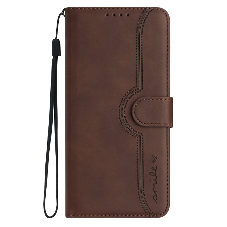 For Xiaomi Redmi K70 Heart Pattern Skin Feel Leather Phone Case(Brown) - K70 Cases by PMC Jewellery | Online Shopping South Africa | PMC Jewellery | Buy Now Pay Later Mobicred