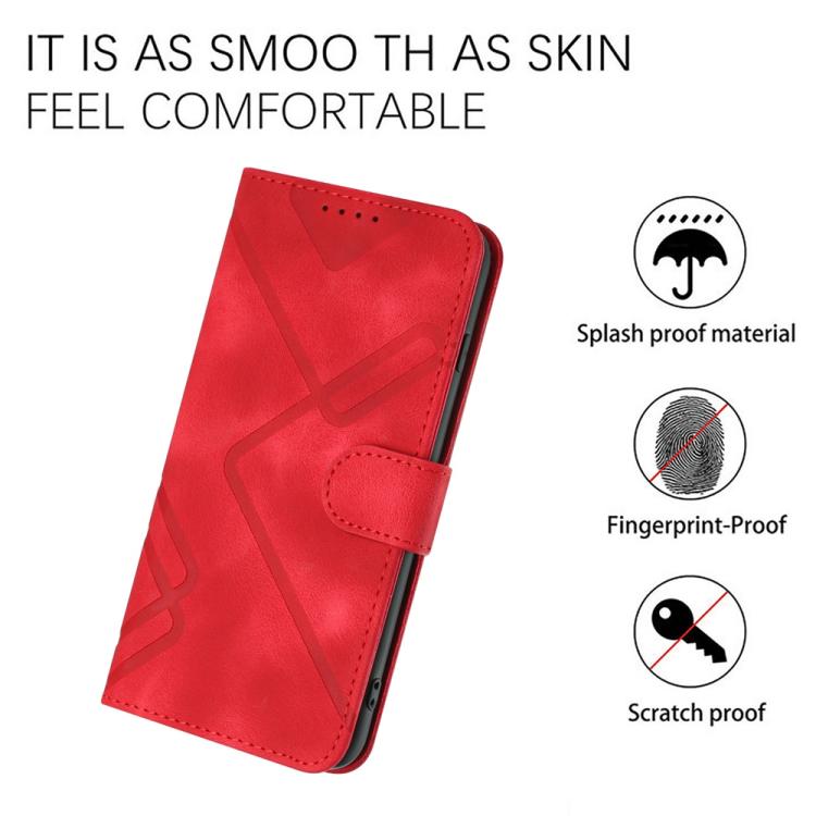 For iPhone 17 Pro Max Line Pattern Skin Feel Leather Phone Case(Red) - free shipping - PMc TechLife - Order now!