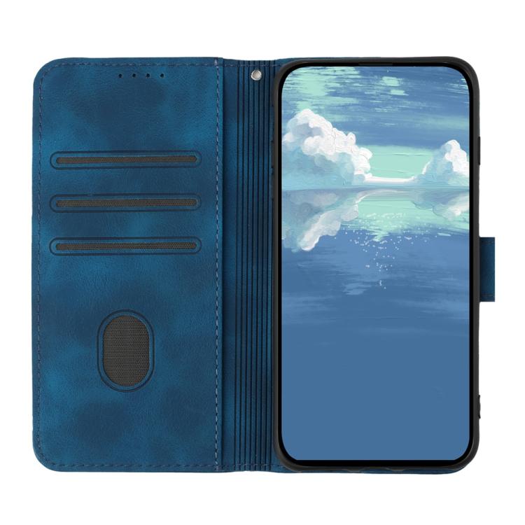 For iPhone 17 Pro Max Line Pattern Skin Feel Leather Phone Case(Royal Blue) - free shipping - PMc TechLife - Order now!