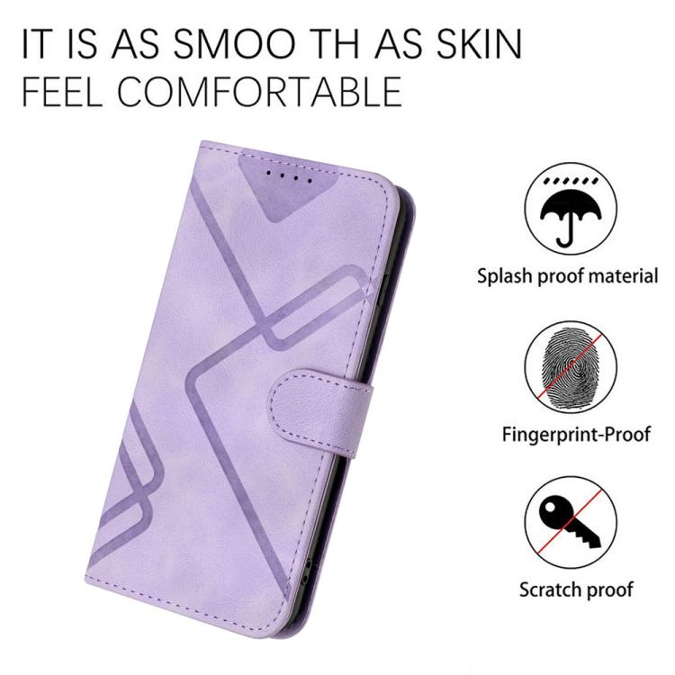 For iPhone 17 Pro Max Line Pattern Skin Feel Leather Phone Case(Light Purple) - free shipping - PMc TechLife - Order now!