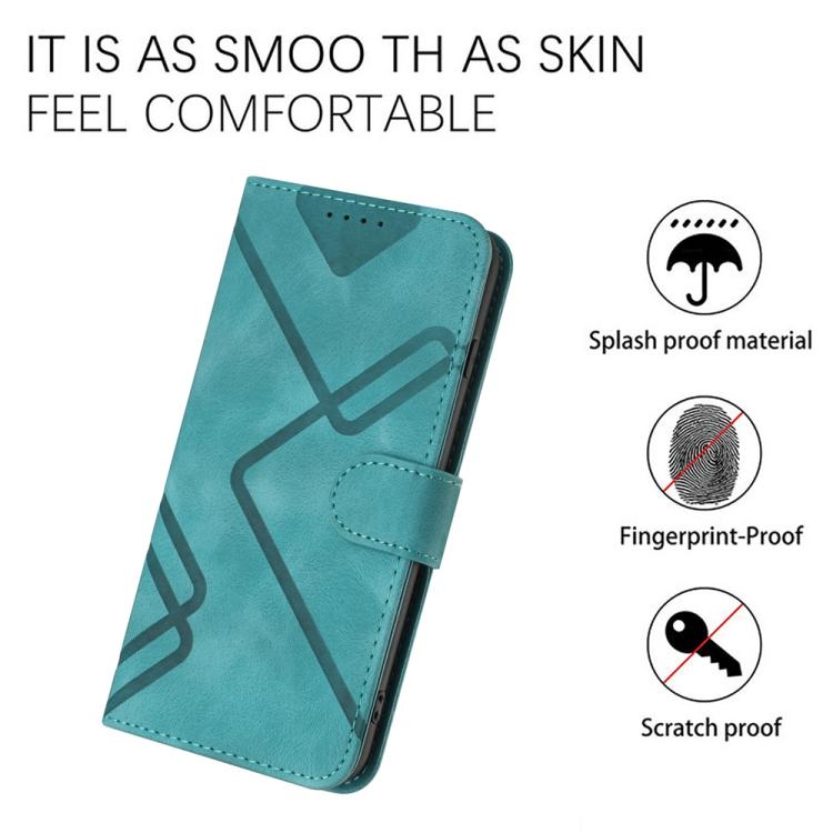 For iPhone 17 Pro Max Line Pattern Skin Feel Leather Phone Case(Light Blue) - free shipping - PMc TechLife - Order now!