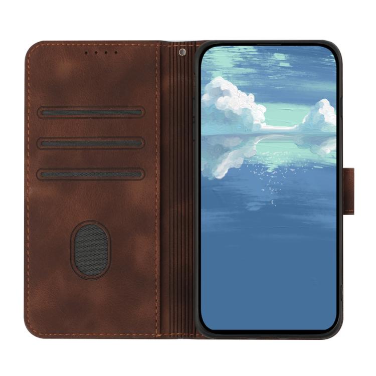 For iPhone 17 Pro Line Pattern Skin Feel Leather Phone Case(Coffee) - free shipping - PMc TechLife - Order now!