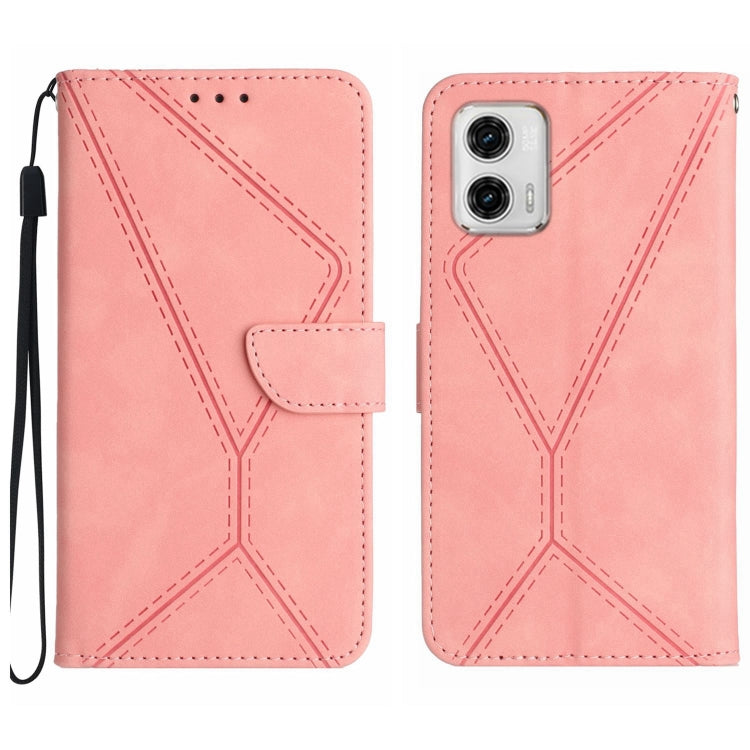 For Motorola Moto G73 5G Stitching Embossed Leather Phone Case(Pink) - free shipping - PMC TechLife - Order now!