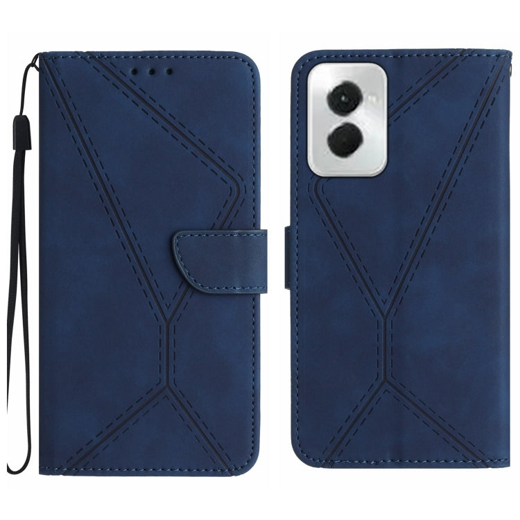 For Motorola Moto G Power 5G 2024 Stitching Embossed Leather Phone Case(Blue) - Motorola Cases by PMC Jewellery | Online Shopping South Africa | PMC Jewellery | Buy Now Pay Later Mobicred