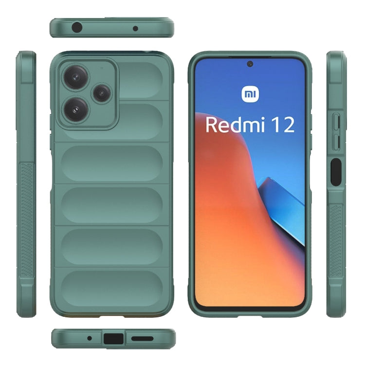 For Xiaomi Redmi 12 5G Magic Shield TPU + Flannel Phone Case(Dark Grey) - Xiaomi Cases by PMC TechLife | Online Shopping South Africa | PMC TechLife | Buy Now Pay Later Mobicred