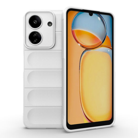 For Xiaomi Redmi 13C 4G Global Magic Shield TPU + Flannel Phone Case(White) - 13C Cases by PMC Jewellery | Online Shopping South Africa | PMC Jewellery | Buy Now Pay Later Mobicred