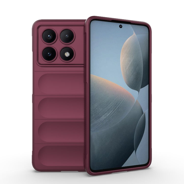 For Xiaomi Redmi K70E 5G Magic Shield TPU + Flannel Phone Case(Wine Red) - K70E Cases by PMC TechLife | Online Shopping South Africa | PMC TechLife | Buy Now Pay Later Mobicred