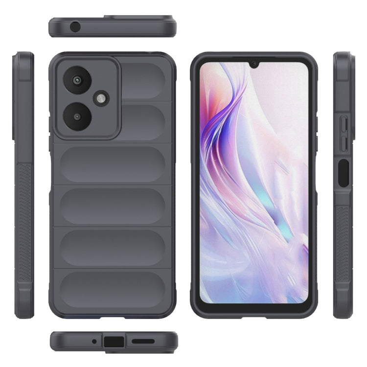 For Xiaomi Redmi 13C 5G Magic Shield TPU + Flannel Phone Case(Dark Grey) - 13C Cases by PMC Jewellery | Online Shopping South Africa | PMC Jewellery | Buy Now Pay Later Mobicred