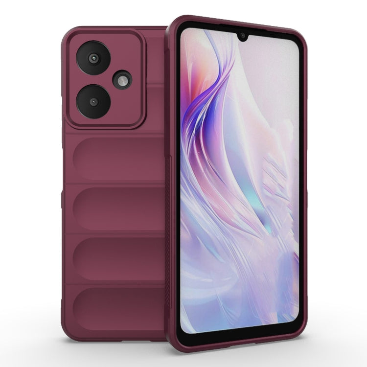 For Xiaomi Redmi 13C 5G Magic Shield TPU + Flannel Phone Case(Wine Red) - 13C Cases by PMC TechLife | Online Shopping South Africa | PMC TechLife | Buy Now Pay Later Mobicred