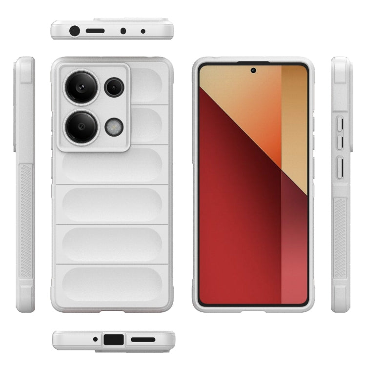For Xiaomi Redmi Note 13 Pro 4G Global Magic Shield TPU + Flannel Phone Case(White) - Note 13 Pro Cases by PMC TechLife | Online Shopping South Africa | PMC TechLife | Buy Now Pay Later Mobicred