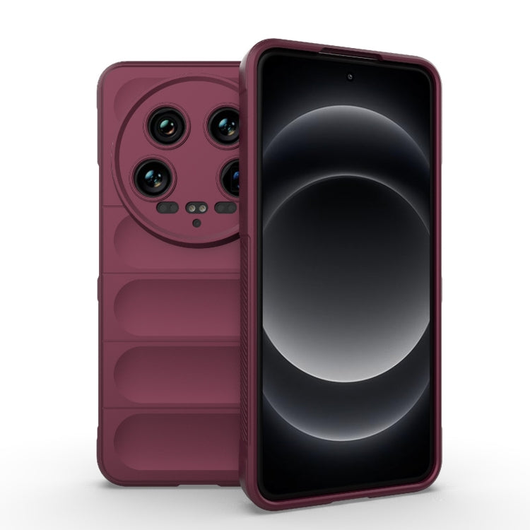 For Xiaomi 14 Ultra Magic Shield TPU + Flannel Phone Case(Wine Red) - 14 Ultra Cases by PMC TechLife | Online Shopping South Africa | PMC TechLife | Buy Now Pay Later Mobicred