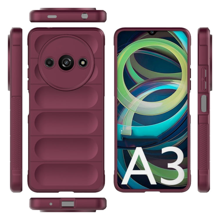 For Xiaomi Redmi A3 4G Global Magic Shield TPU + Flannel Phone Case(Wine Red) - Xiaomi Cases by PMC TechLife | Online Shopping South Africa | PMC TechLife | Buy Now Pay Later Mobicred