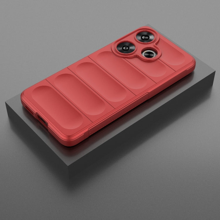 For Xiaomi Redmi Turbo 3 5G Magic Shield TPU + Flannel Phone Case(Red) - Xiaomi Cases by PMC TechLife | Online Shopping South Africa | PMC TechLife | Buy Now Pay Later Mobicred