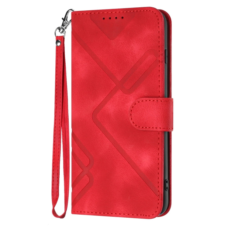 For Realme 7 / Narzo 20 Pro Line Pattern Skin Feel Leather Phone Case(Red) - Realme Cases by PMC TechLife | Online Shopping South Africa | PMC TechLife | Buy Now Pay Later Mobicred