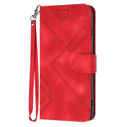 For Realme 7 / Narzo 20 Pro Line Pattern Skin Feel Leather Phone Case(Red) - Realme Cases by PMC Jewellery | Online Shopping South Africa | PMC Jewellery | Buy Now Pay Later Mobicred