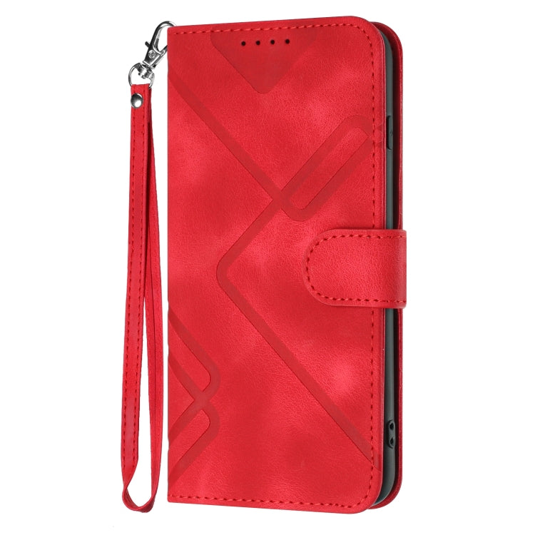 For OPPO A79 Line Pattern Skin Feel Leather Phone Case(Red) - OPPO Cases by PMC Jewellery | Online Shopping South Africa | PMC Jewellery | Buy Now Pay Later Mobicred