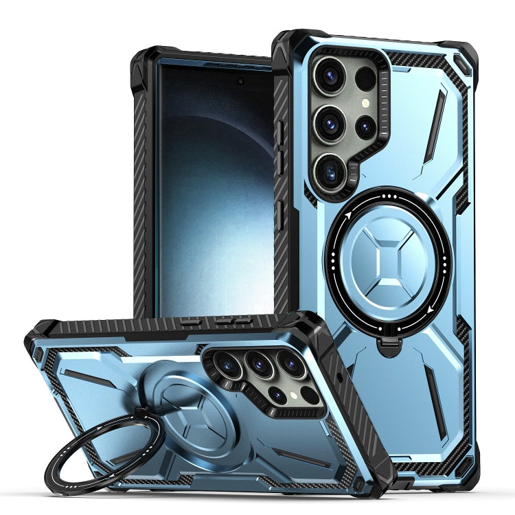 For Samsung Galaxy S24 Ultra 5G Armor Series Holder Phone Case(Blue) - Galaxy S24 Ultra 5G Cases by PMC Jewellery | Online Shopping South Africa | PMC Jewellery