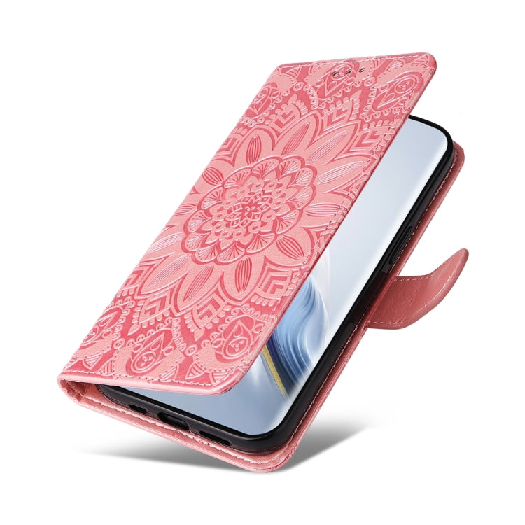 For Honor Magic6 Pro Embossed Sunflower Leather Phone Case(Rose Gold) - Honor Cases by PMC Jewellery | Online Shopping South Africa | PMC Jewellery | Buy Now Pay Later Mobicred