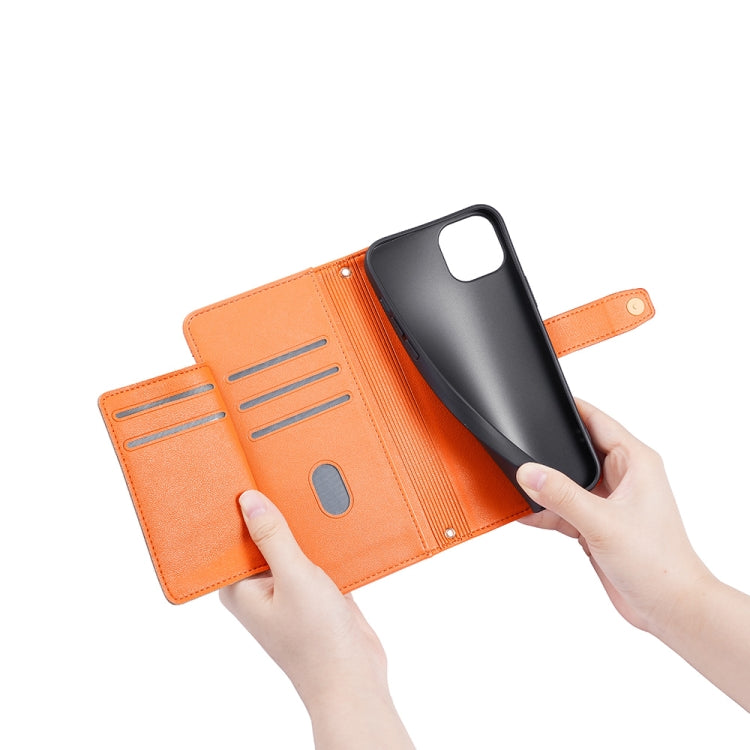 For Nokia G11 Plus Lite Sheep Texture Cross-body Zipper Wallet Leather Phone Case(Orange) - Nokia Cases by PMC TechLife | Online Shopping South Africa | PMC TechLife | Buy Now Pay Later Mobicred