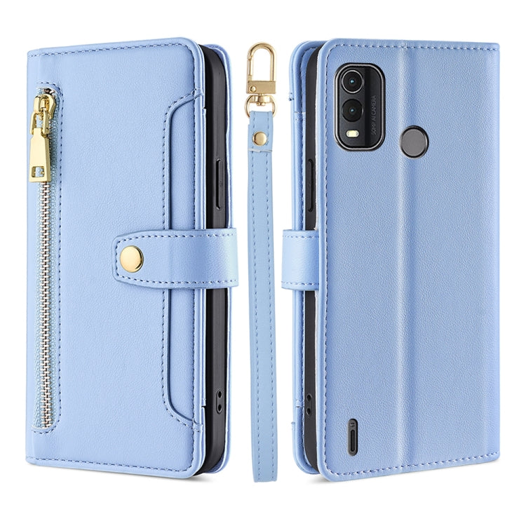 For Nokia G11 Plus Lite Sheep Texture Cross-body Zipper Wallet Leather Phone Case(Blue) - free shipping - PMC TechLife - Order now!