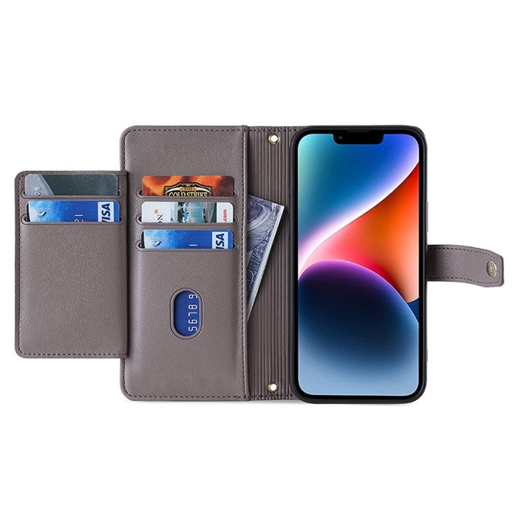 For Honor Magic6 Pro 5G Sheep Texture Cross-body Zipper Wallet Leather Phone Case(Grey) - free shipping - PMC Jewellery - Order now!